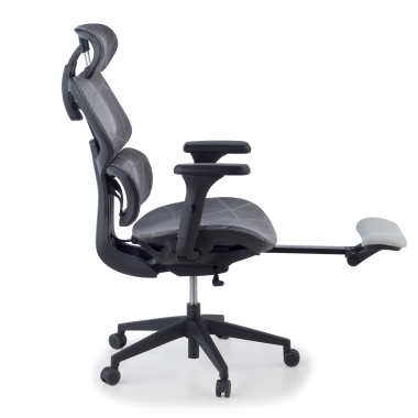 sedia ergonomica grigio every rete transpirante braccioli regolabili 3d poggiatesta poggiapiedi estensibile 7