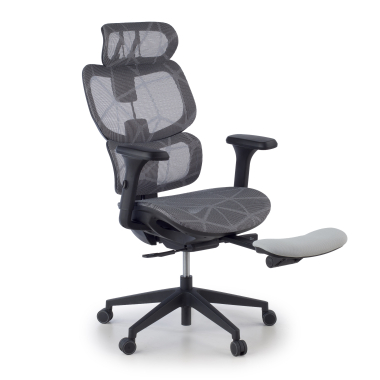 sedia ergonomica grigio every rete transpirante braccioli regolabili 3d poggiatesta poggiapiedi estensibile 6