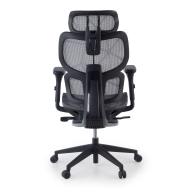 sedia ergonomica grigio every rete transpirante braccioli regolabili 3d poggiatesta poggiapiedi estensibile 10