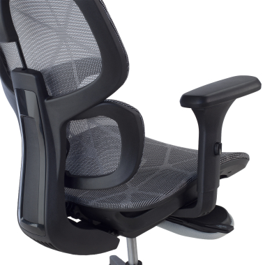 sedia ergonomica grigio every rete transpirante braccioli regolabili 3d poggiatesta poggiapiedi estensibile 9