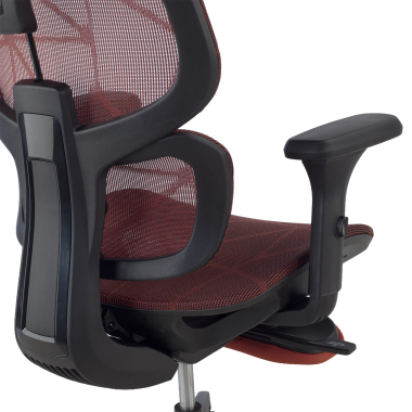 sedia ergonomica rosso every rete transpirante braccioli regolabili 3d poggiatesta poggiapiedi estensibile 9