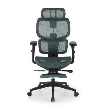 sedia ergonomica verde every rete transpirante braccioli regolabili 3d poggiatesta poggiapiedi estensibile 3