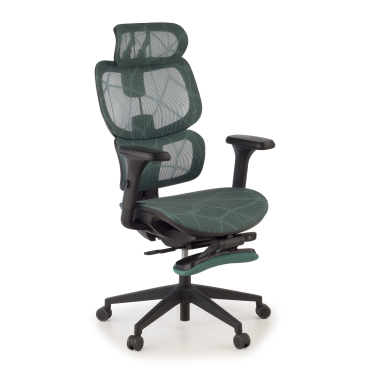 sedia ergonomica verde every rete transpirante braccioli regolabili 3d poggiatesta poggiapiedi estensibile 1