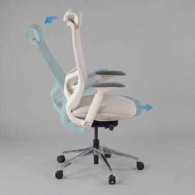 sedia ergonomica beige gemini tessuto braccioli regolabili 4d 6