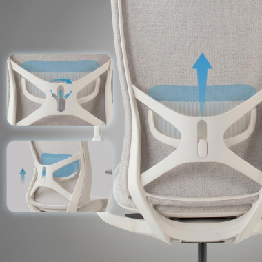 sedia ergonomica beige gemini tessuto braccioli regolabili 4d 5
