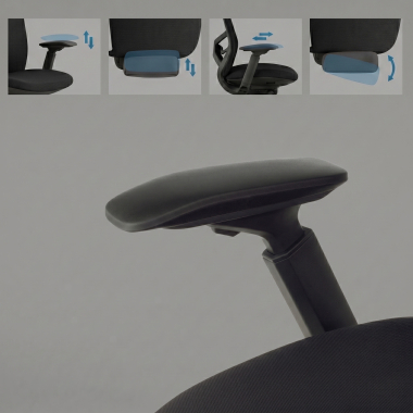 sedia ergonomica nero gemini tessuto braccioli regolabili 4d 7
