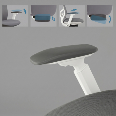 sedia ergonomica grigio gemini tessuto braccioli regolabili 4d 7