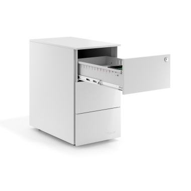 cassettiera da ufficio bianco 3 cassetti formato stretto metallo 4