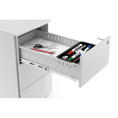 cassettiera da ufficio bianco 3 cassetti formato stretto metallo 5