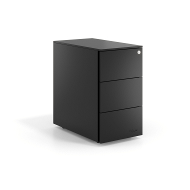cassettiera da ufficio nero 3 cassetti formato stretto metallo 1