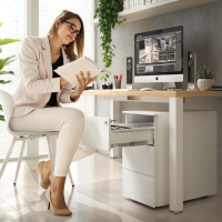 Cassettiera scrivania compatta Xenon Slim, 3 cassetti