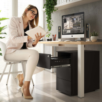 Cassettiera scrivania compatta Xenon Slim, 3 cassetti