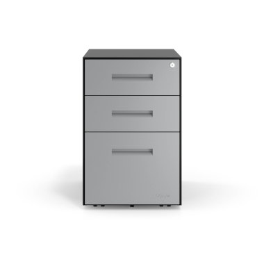 cassettiera da ufficio alluminio struttura nera metallo 3