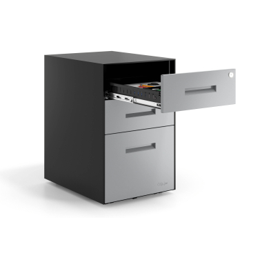 cassettiera da ufficio alluminio struttura nera metallo 4