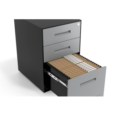 cassettiera da ufficio alluminio struttura nera metallo 5