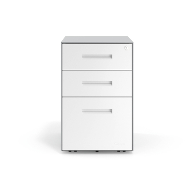 cassettiera da ufficio bianco struttura in alluminio metallo 3