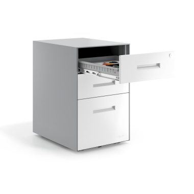 cassettiera da ufficio bianco struttura in alluminio metallo 4