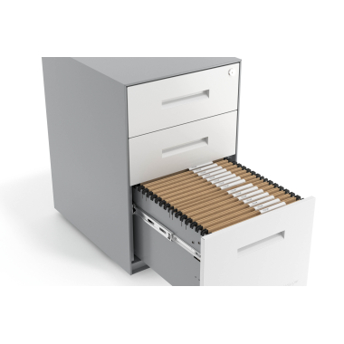 cassettiera da ufficio bianco struttura in alluminio metallo 5