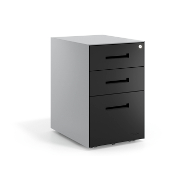 cassettiera da ufficio nero struttura in alluminio metallo 1