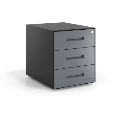 cassettiera da ufficio antracite struttura nera metallo 1