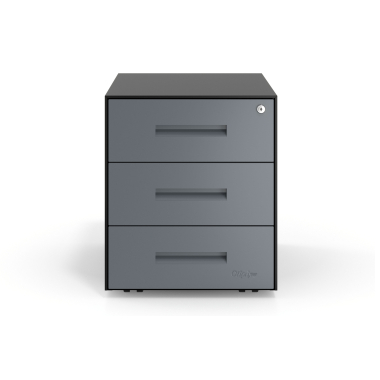 cassettiera da ufficio antracite struttura nera metallo 3