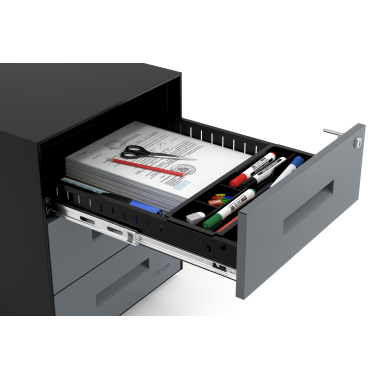 cassettiera da ufficio antracite struttura nera metallo 5