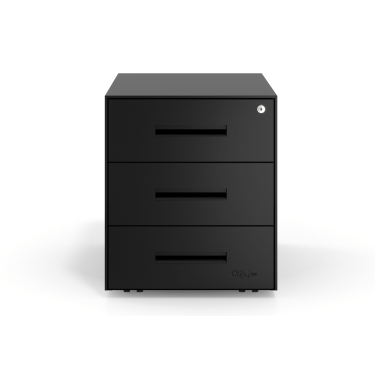 cassettiera da ufficio nero struttura nera metallo 3
