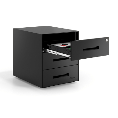 cassettiera da ufficio nero struttura nera metallo 5