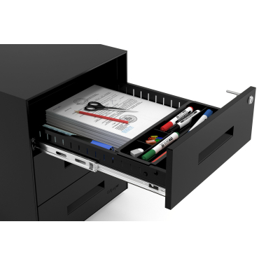 cassettiera da ufficio nero struttura nera metallo 6