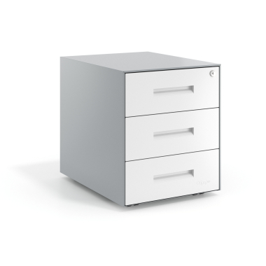 cassettiera da ufficio bianco struttura in alluminio metallo 1