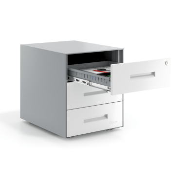 cassettiera da ufficio bianco struttura in alluminio metallo 4