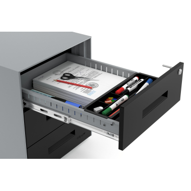 cassettiera da ufficio nero struttura in alluminio metallo 5