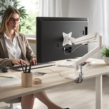 supporto per monitor bianco 1 schermo 2