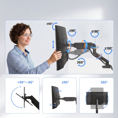 supporto per monitor nero 1 schermo 3