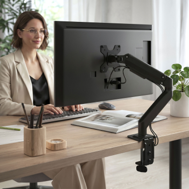 supporto per monitor nero 1 schermo 2