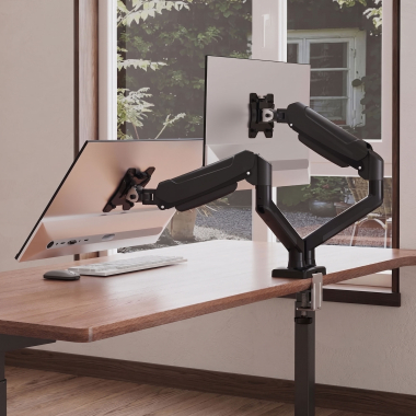 supporto per monitor nero 2 schermi 3