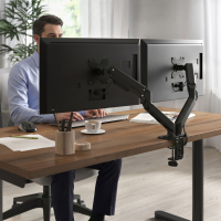 Braccio monitor doppio con molla a gas, per 2 schermi
