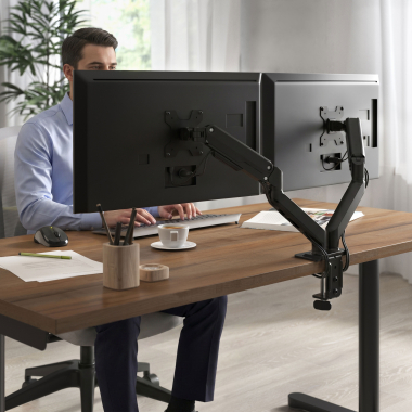 supporto per monitor nero 2 schermi 2