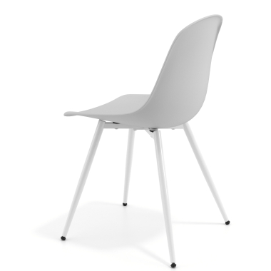 sedia da conferenza bianca grigio chiaro 4 gambe di plastica senza braccioli 5