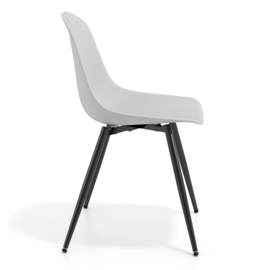 sedia da conferenza grigio chiaro 4 gambe di plastica senza braccioli 3