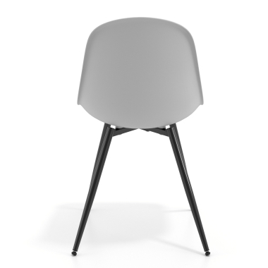 sedia da conferenza grigio chiaro 4 gambe di plastica senza braccioli 4