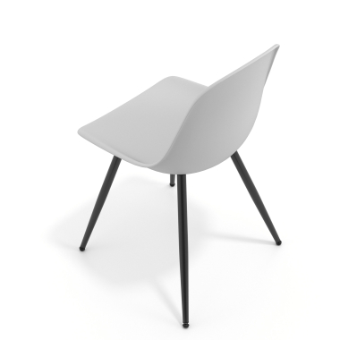 sedia da conferenza grigio chiaro 4 gambe di plastica senza braccioli 7