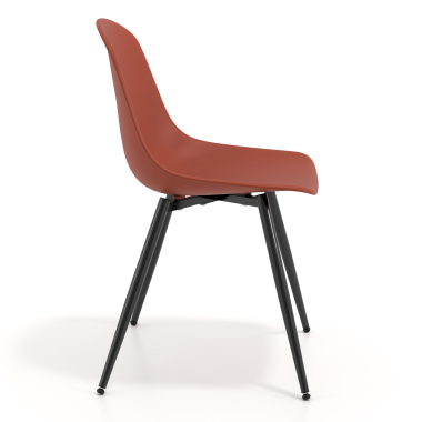 sedia da conferenza rosso 4 gambe di plastica senza braccioli 3