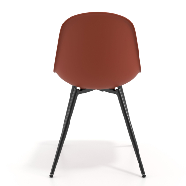 sedia da conferenza rosso 4 gambe di plastica senza braccioli 4