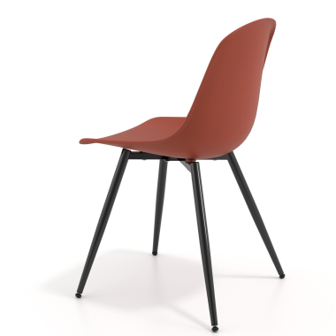 sedia da conferenza rosso 4 gambe di plastica senza braccioli 5