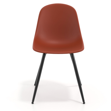 sedia da conferenza rosso 4 gambe di plastica senza braccioli 6