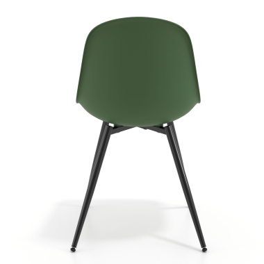 sedia da conferenza verde 4 gambe di plastica senza braccioli 4