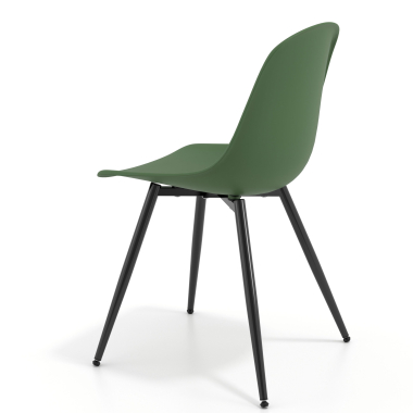 sedia da conferenza verde 4 gambe di plastica senza braccioli 5