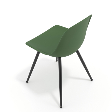 sedia da conferenza verde 4 gambe di plastica senza braccioli 7
