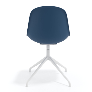 sedia sala riunione bianca blu base piramide di plastica senza braccioli 4